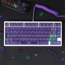 104+52 PC Crystal Purple Semitransparent Backlit Cool Keycaps Set Screen Printing for Cherry MX Mechanical Keyboard